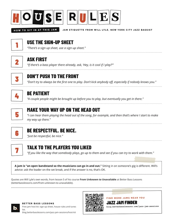 Preview of the house rules poster printable